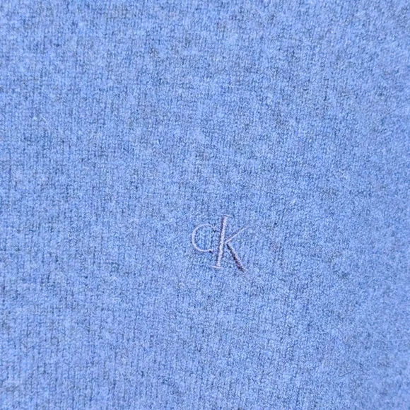Calvin Klein Blue Wool Blend Crew Neck Sweater Men’s Medium - Picture 3 of 13